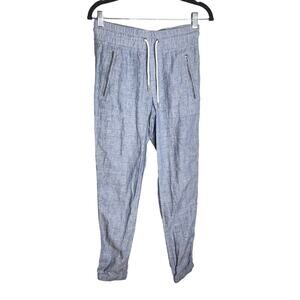 Athleta Cabo Linen Jogger Women's Size 0 Light Blue 100% Linen